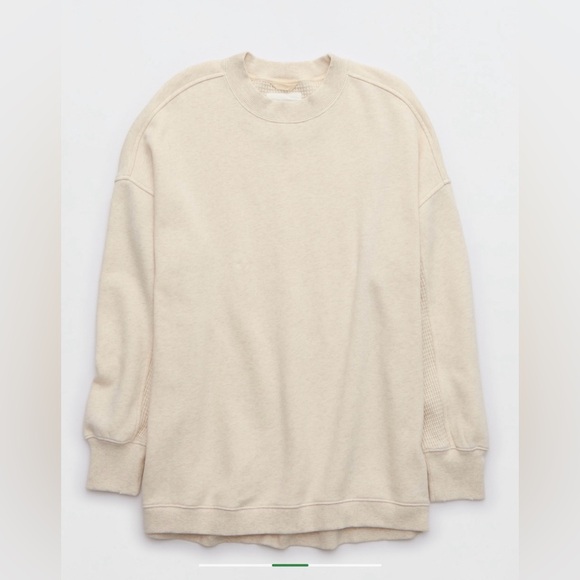 Aerie Women’s Oversized Getaway Sweatshirt Color Heather Frost Size M - Picture 3 of 6